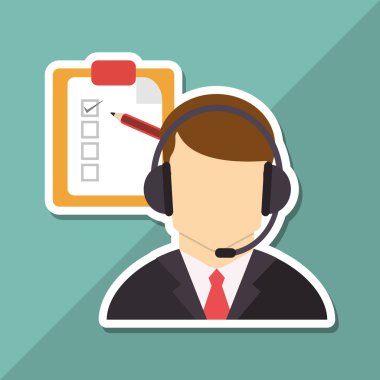 Operatör adam simgesi tasarım, vektör çizim