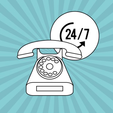 telefon ve müşteri hizmet simgesi tasarım vektör çizim