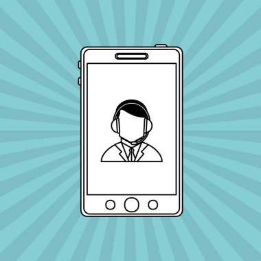 Operatör adam simgesi tasarım, vektör çizim