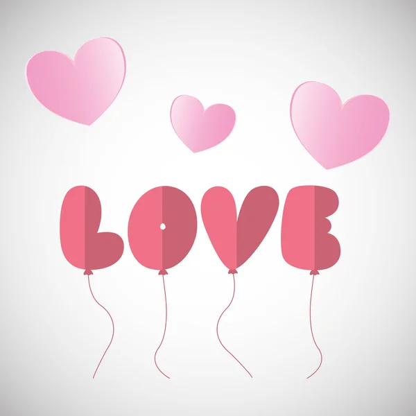 Diseño de globos de amor, ilustración vectorial — Vector de stock