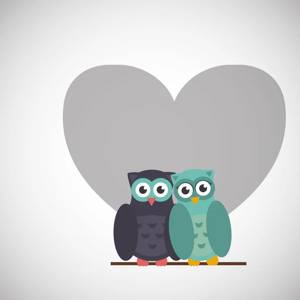 Love with owl design, vector illustration — Stock Vector