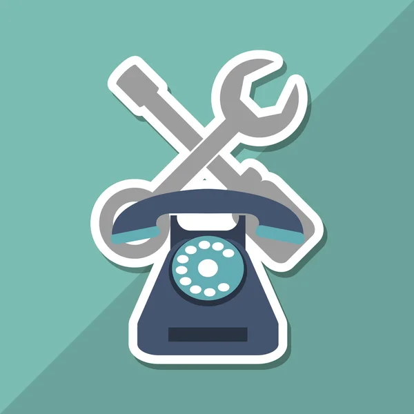 Telefon und Kundendienst Icon Design, Vektor Illustration — Stockvektor