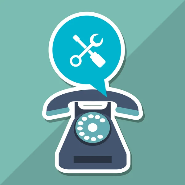 Telefon und Kundendienst Icon Design, Vektor Illustration — Stockvektor