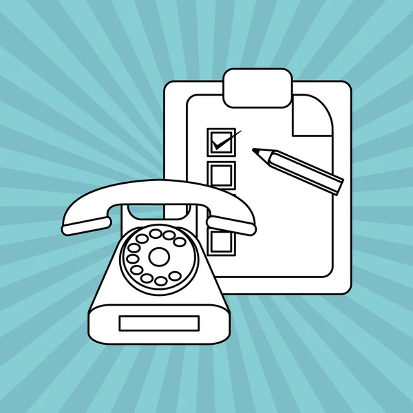 Diseño de iconos de teléfono y servicio al cliente, ilustración vectorial — Vector de stock
