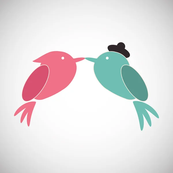 Amor con el diseño de aves, ilustración vectorial — Vector de stock