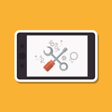 Smartphone ve teknik servis tasarım, vektör çizim