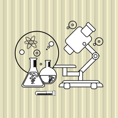 Mikroskop simgesi tasarım, vektör çizim