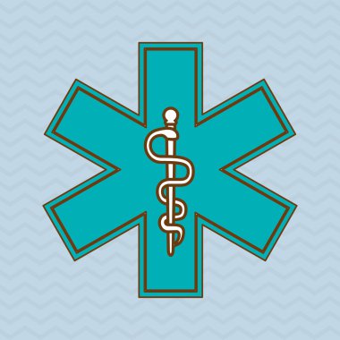 caduceus simgesi tasarım, vektör çizim