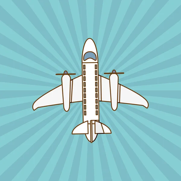 Vliegtuig en reizen pictogram ontwerp — Stockvector