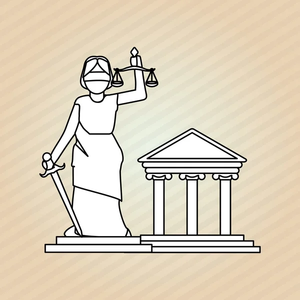 Concepção de edifícios de Direito e Justiça — Vetor de Stock