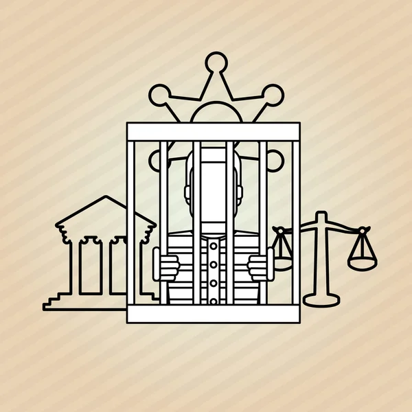 Icono de la cárcel diseño — Vector de stock