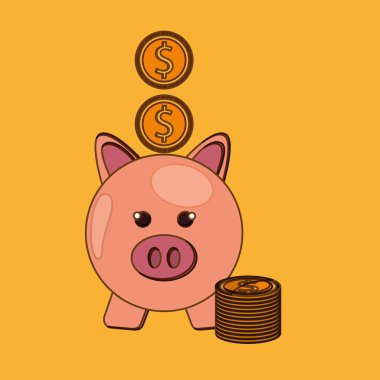 Para simgesi tasarım, vektör çizim