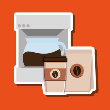 Coffee shop tasarım, vektör çizim