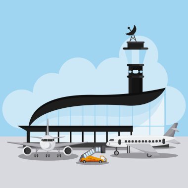 Havaalanı simgesi tasarım, vektör çizim