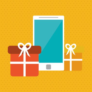 Smartphone ve dijital pazarlama tasarım, vektör çizim