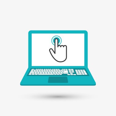 imleç ve laptop tasarım, vektör çizim