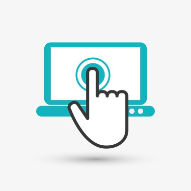 imleç ve laptop tasarım, vektör çizim