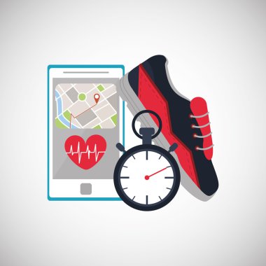 Spor salonu simgesi tasarım, vektör çizim