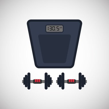 Spor salonu ve ağırlıkları simgesi tasarım, vektör çizim
