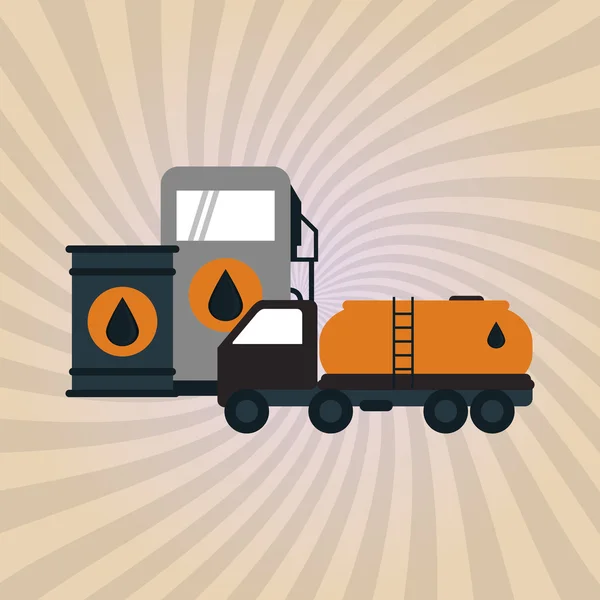 Industrie pétrolière et conception de camions, illustration vectorielle — Image vectorielle