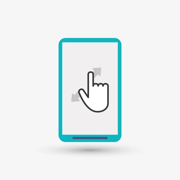 Cursor e design de smartphone, ilustração vetorial —  Vetores de Stock