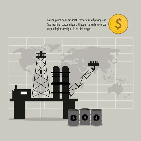 Diseño de precios del petróleo, ilustración vectorial — Vector de stock