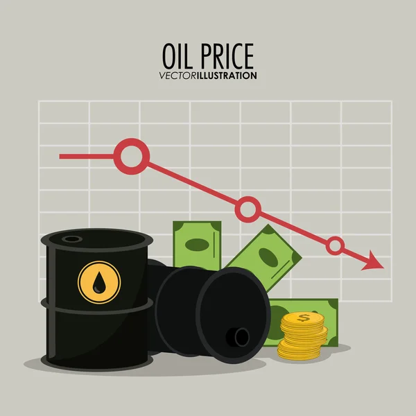 Conception du prix du pétrole, illustration vectorielle — Image vectorielle