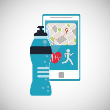 Spor salonu simgesi tasarım, vektör çizim