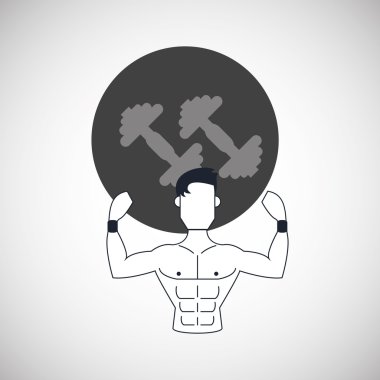 Spor salonu simgesi tasarım, vektör çizim