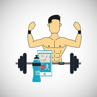 Spor salonu simgesi tasarım, vektör çizim