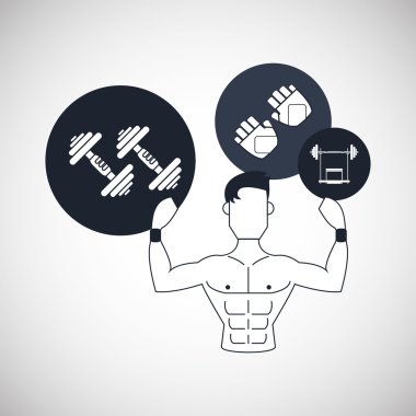 Spor salonu simgesi tasarım, vektör çizim