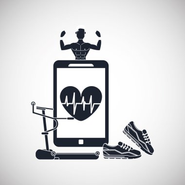 makine simgesi tasarım, vektör çizim çalıştıran