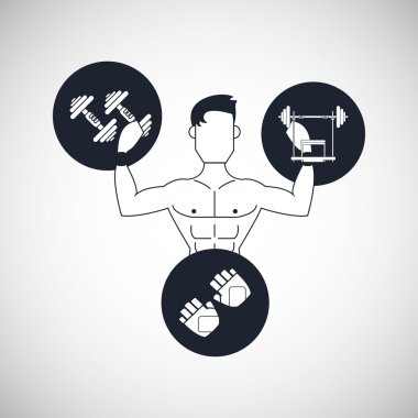 Spor salonu simgesi tasarım, vektör çizim