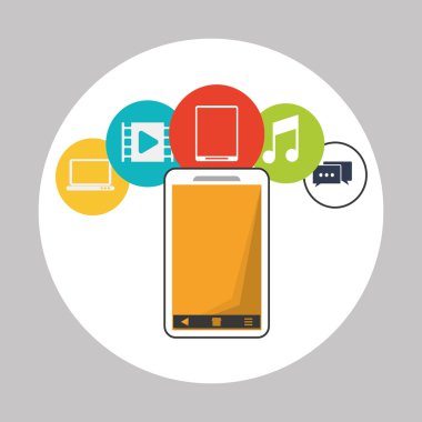 Akıllı telefon simgesi tasarım, vektör çizim