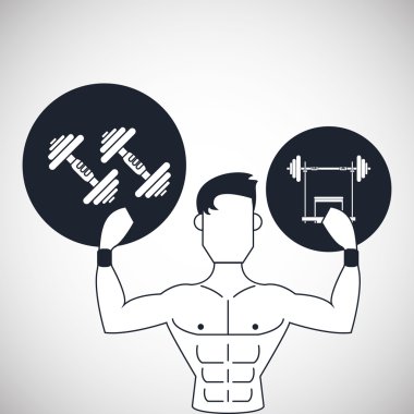 Spor salonu simgesi tasarım, vektör çizim