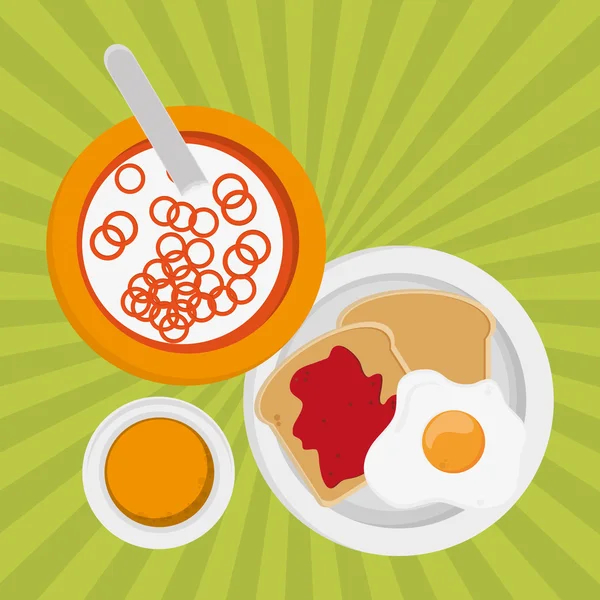 Diseño de desayuno, ilustración vectorial — Vector de stock