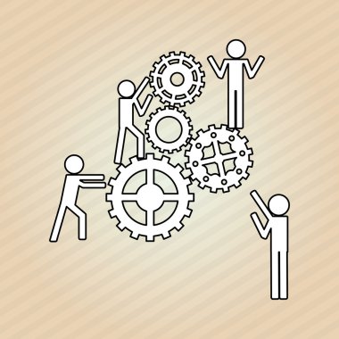 Ekip çalışması wirth dişli tasarım, vektör çizim