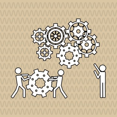 Ekip çalışması wirth dişli tasarım, vektör çizim