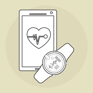 Smartphone gadget tasarım, vektör çizim