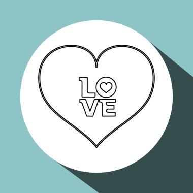 Kalp tasarımı ile vektör çizim seviyorum