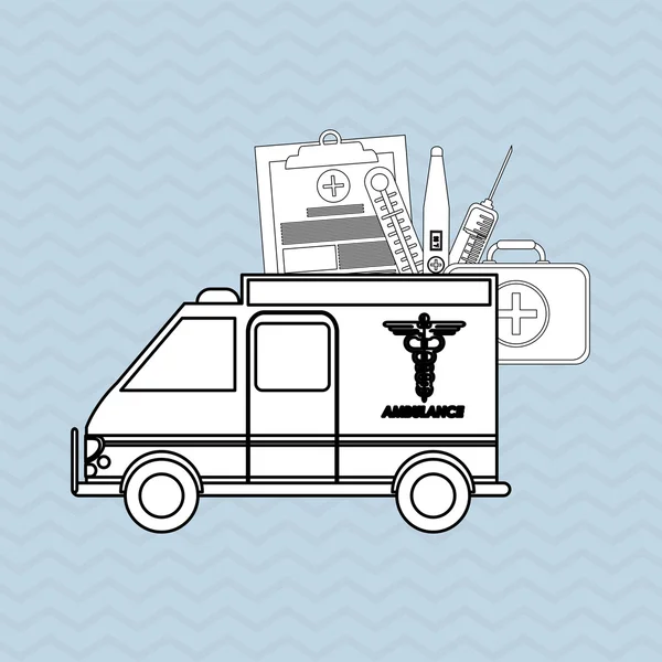 Design des Krankenwagen-Symbols, Vektor-Illustration — Stockvektor