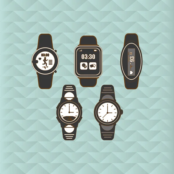 Slimme horloge ontwerp, vectorillustratie — Stockvector