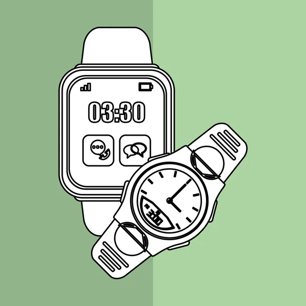 Diseño de reloj inteligente, ilustración de vectores — Vector de stock