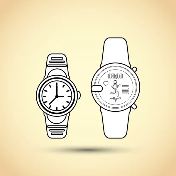 Chytré hodinky design, vektorové ilustrace — Stockový vektor