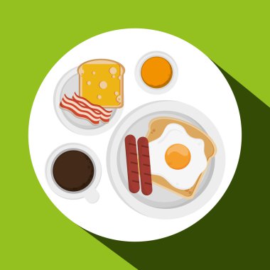 Kahvaltı tasarım, vektör çizim