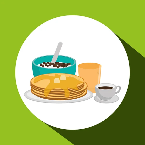 Diseño de desayuno, ilustración vectorial — Vector de stock