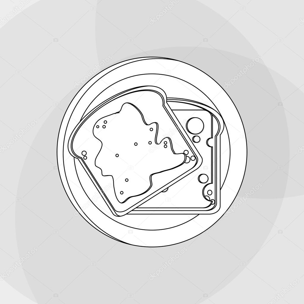 Разукрашка Значок Завтрак