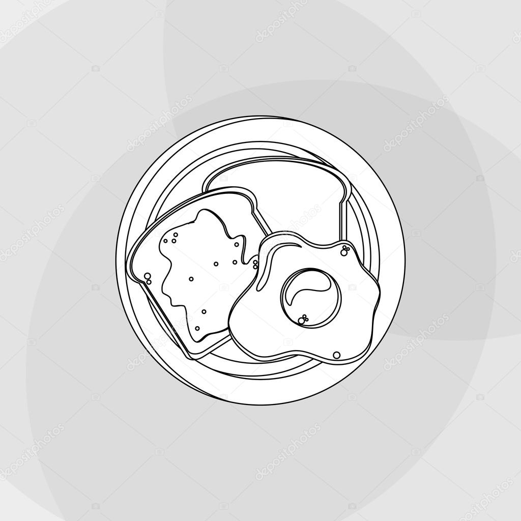 Разукрашка Значок Завтрак