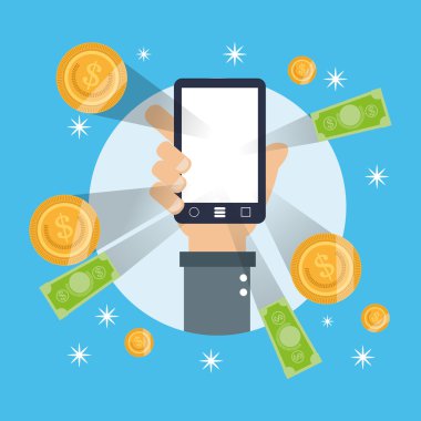 Ödeme online konsept tasarımı, vektör çizim