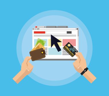 Ödeme online konsept tasarımı, vektör çizim